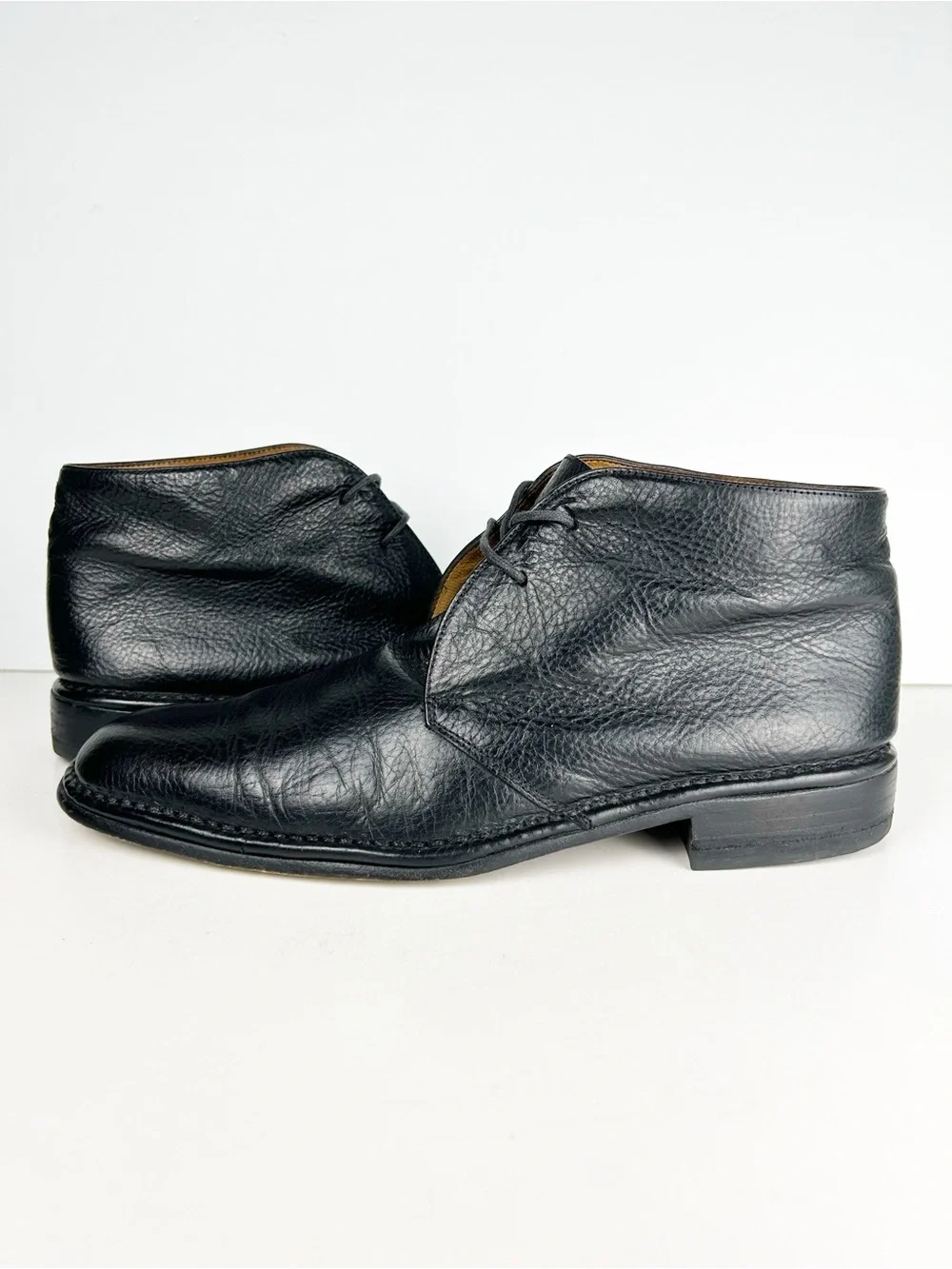 John Varvatos Portland Black Leather Chukka Ankle Boots